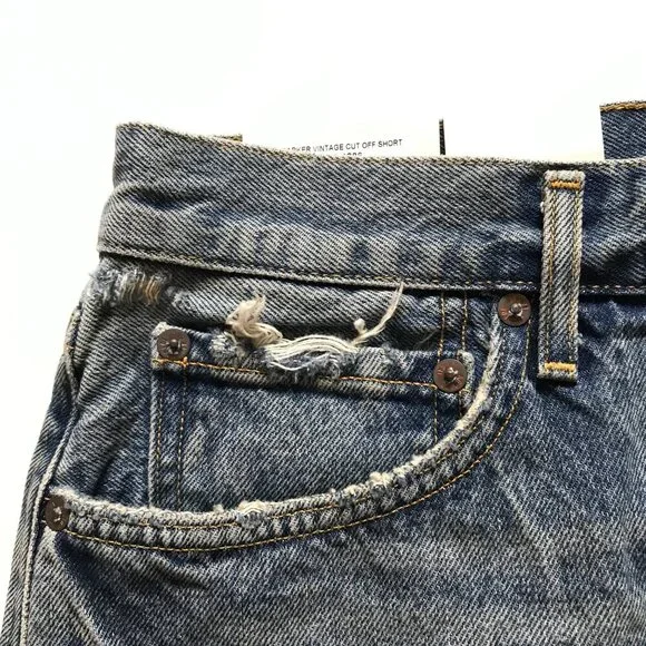 NWT AGOLDE Parker Vintage Cut Off Jean Denim Shorts Womens 31 Blue Organic NEW